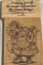 Stampin Up! 2004 Santa &amp; Holiday Magic &amp; Wonder Wood Mounted Stamp Set - £8.91 GBP