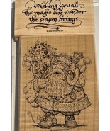 Stampin Up! 2004 Santa &amp; Holiday Magic &amp; Wonder Wood Mounted Stamp Set - $15.79 CAD