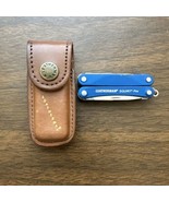 Retired BLUE Leatherman Squirt PS4 Multi-Tool + Pouch, knife, plier, file - $82.44