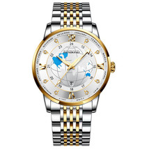Men&#39;s Watch Creative Cool Large Dial Earth Starry Sky Butterfly Buckle Strap Qua - £28.77 GBP