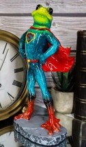 Ebros Superhero Frog Superman Statue 8&quot;Tall Animated Frog Decor - $465.81 MXN