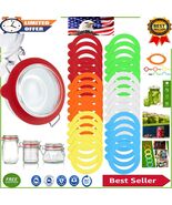 Airtight Silicone Sealing Rings - 30 Colorful Gaskets for Jars &amp; DIY Pro... - $33.08 CAD