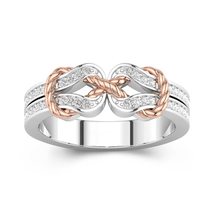 Infinity Wedding Band For Women Love Knot Inspired In Two Tone Anniversary Rings - £100.46 GBP