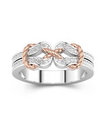 Infinity Wedding Band For Women Love Knot Inspired In Two Tone Anniversa... - $172.51 CAD