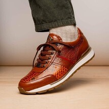 Brescia Genuine Snake and Calfskin Fashion Sneaker Honey image 12