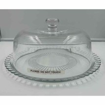 Vintage Glass 12” Pedestal Cake Dessert Stand with Heavy Dome Cover - £45.06 GBP