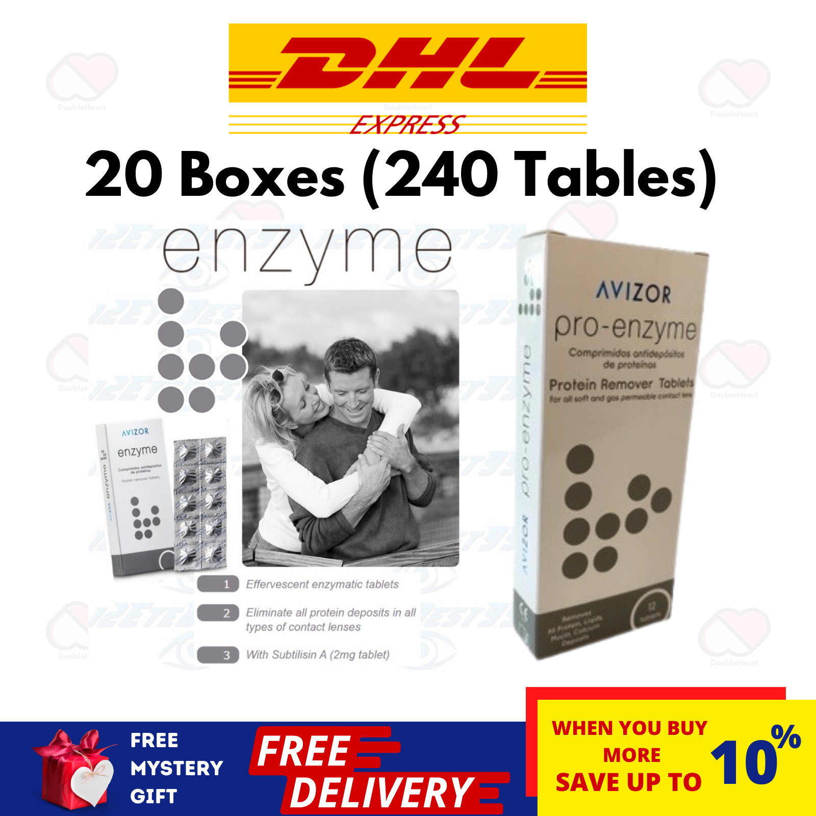 Primary image for 20 Boxes Avizor PRO-ENZYME Protein Remover Tablets 12's Contact Lenses Soft DHL