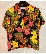 Urban Outfitters women&#39;s tropical floral short sleeve button down blouse... - £13.36 GBP