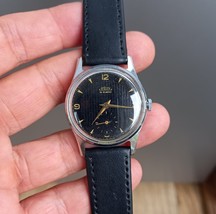 Rare PRIM Men&#39;s Mechanical Hand-Winding Black Dial Vintage Watch Czechos... - $275.50