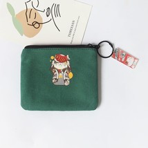 Woman Canvas Wallet  Maneki Neko Cute  Coins Cards Key Chain Portable Ins Multif - £49.81 GBP