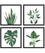Framed Bathroom Wall Decor, 10X10 Inch Botanical Wall Art with Sage Gree... - $79.74 CAD