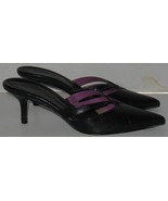 Womens 8.5B Cole Haan Black Lizard Print Leather Joye Mule Heels Dress S... - $25.80 CAD