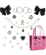 24pc Cute Decorative Pearl Charms for Totes Bag Accessories Daisy Flower  - $27.96