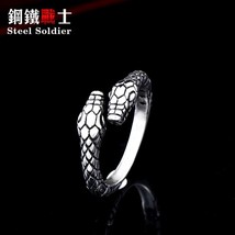 Steel soldier 2021 new top quality exquisite snake adjustable animal ring stainl - £7.96 GBP
