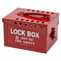Brady Y405870 Red Steel Safety X-Large Group Lock-Out Box Portable XL - £84.46 GBP