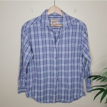 Woolrich | Blue Plaid Button Down Shirt, womens size small - £15.29 GBP