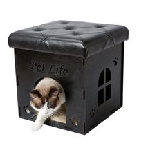 Pet Life Foldaway Collapsible Cat Furniture Bench - Chaise Cat Lounge That Doubl - £46.92 GBP