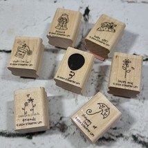 Stampin&#39; Up! Mini Rubber Stamps Assorted Lot Of 7 Ballon Umbrella Gumballs 2004 - £9.32 GBP