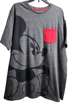 Disney Parks Mens Size XL Mickey Mouse Red Pocket T-Shirt Dark Gray Used - $14.84