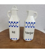 Lot 2 Vintage Home Kitchen Dispenser Oil &amp; Vinegar Porcelain Solid White... - $18.50