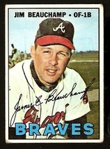 Atlanta Braves Jim Beauchamp 1967 Topps Baseball Card # 307 G/VG - £0.68 GBP