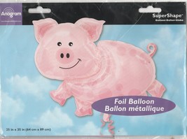 Pig 25&quot; x 35&quot; by Anagram SuperShape Foil Balloon - £4.73 GBP