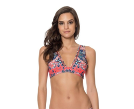 Red Carter Positano Plunge Lattice Trim Bikini Top (M) Nwot $97 - £31.96 GBP