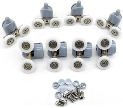 8 Pcs Double Twintop/Bottom Shower Door Rollers/Runners/Pulleys/Wheels Bathroom - £32.43 GBP