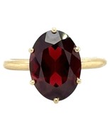 Garnet Solitaire 14k Yellow Gold Ring 3.6g Size 9 - $1,005.99 CAD