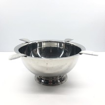 Original Stinky Cigar Ashtray Bowl Cigarettes Stainless Steel 4 Stirrups 8&quot; x 4” - $22.50