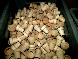 25 PIECES NEW UNFINISHED SANDED SOLID WOODEN FLOWER POTS 1 1/2&quot; X 1 1/4 ... - $14.82