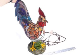 Rooster Chicken Stained Glass Tiffany Lamp - needs repair - £41.34 GBP