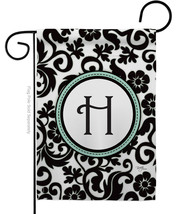 Damask H Initial Garden Flag Simply Beauty 13 X18.5 Double-Sided House Banner - $19.97