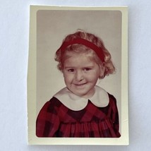 Vintage c1970 Little Girl With Sweet Smile Elementary School Color Photograph - £7.98 GBP