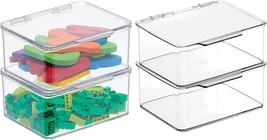 Mdesign Plastic Playroom And Gaming Storage Organizer Box Containers With, Clear - £34.36 GBP