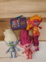 Trolls Lot Hasbro DreamWorks True Colors 5&quot; Suki Dj Poppy Guy  Mini Tin Poppy 2&quot; - £26.57 GBP