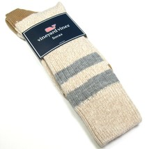 Vineyard Vines Men&#39;s Rugby Stripe Boot Socks Alpaca Blend Stone Peru One Size - £19.14 GBP