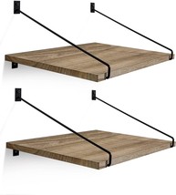 Maxpeuvon Deep Floating Shelves Set Of 2, 12 Inch Deep Rustic Wood Wall Shelf - £41.55 GBP