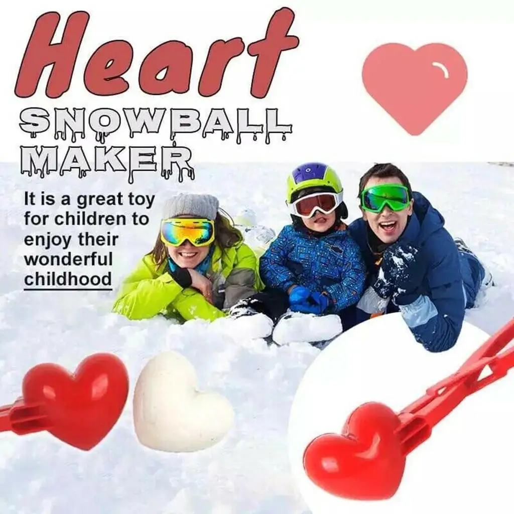 Snowball Maker Sand Ball Mold Heart Shape Bath Bomb Maker Clip Snow Ball Making - £9.31 GBP