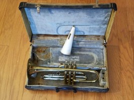 Antoine Courtois Paris Brass Bb Trumpet Cornet w/ Leblanc Case 1930 - £733.55 GBP