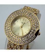Vernier Quartz Watch Women Gold Tone Rhinestone Japan Movt Analog New Ba... - $423.02 MXN