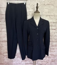 Banana Republic Pant Suit Women 2 Vintage Wool Blend Italy Blue - £66.07 GBP