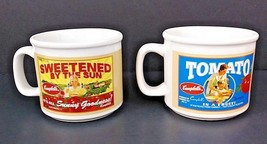 Campbell's Soup Sunny Good Tomato 2005 Set of 2 Mugs 13 Oz 3 1/2" x 3 3/4" - $14.01