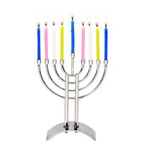 Rite Lite Mini Menorah Set with Birthday Candles - Chrome-Plated Menorah... - $22.23 CAD
