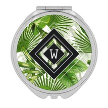 Personalized Botanical : Gift Compact Mirror Leaves Nature Name Initial ... - £10.03 GBP+