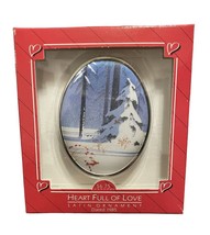 1985 Hallmark Keepsake Satin Winter Tree Heart Full of Love Christmas Ornament - £4.42 GBP