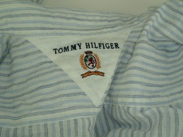 VTG Shirt Tommy Hilfiger Button Front Striped Long Sleeve Large - £11.81 GBP