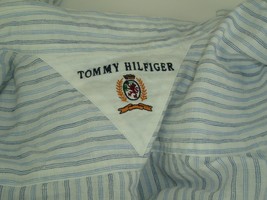 VTG Shirt Tommy Hilfiger Button Front Striped Long Sleeve Large - £11.65 GBP