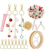 VioraWhite 213 Pcs Lip Gloss Keychain Making Kit 100 Pink Enamel Charms ... - €37,62 EUR