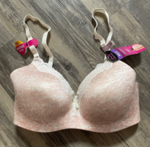 Maidenform Bra 34D ￼Wireless Full Coverage Convertible￼ Straps Soft Pink... - £13.10 GBP